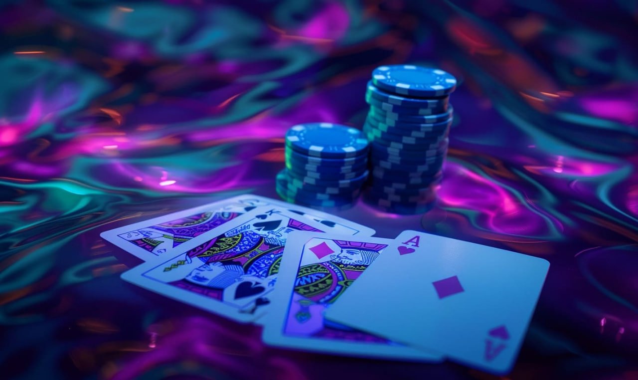 Baccarat table with card display