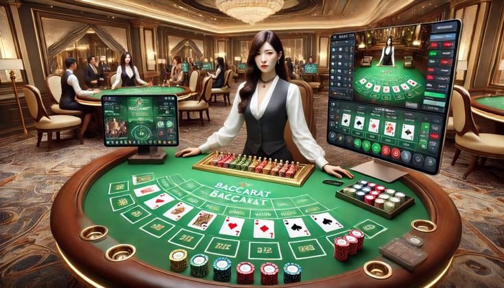 Baccarat table setup